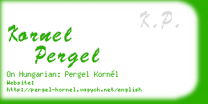 kornel pergel business card