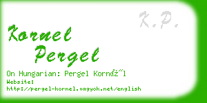 kornel pergel business card